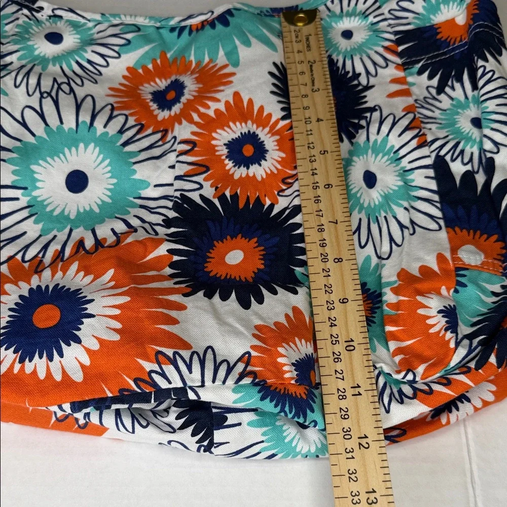 Thirty-One Blue and Teal Floral Reversible Bag